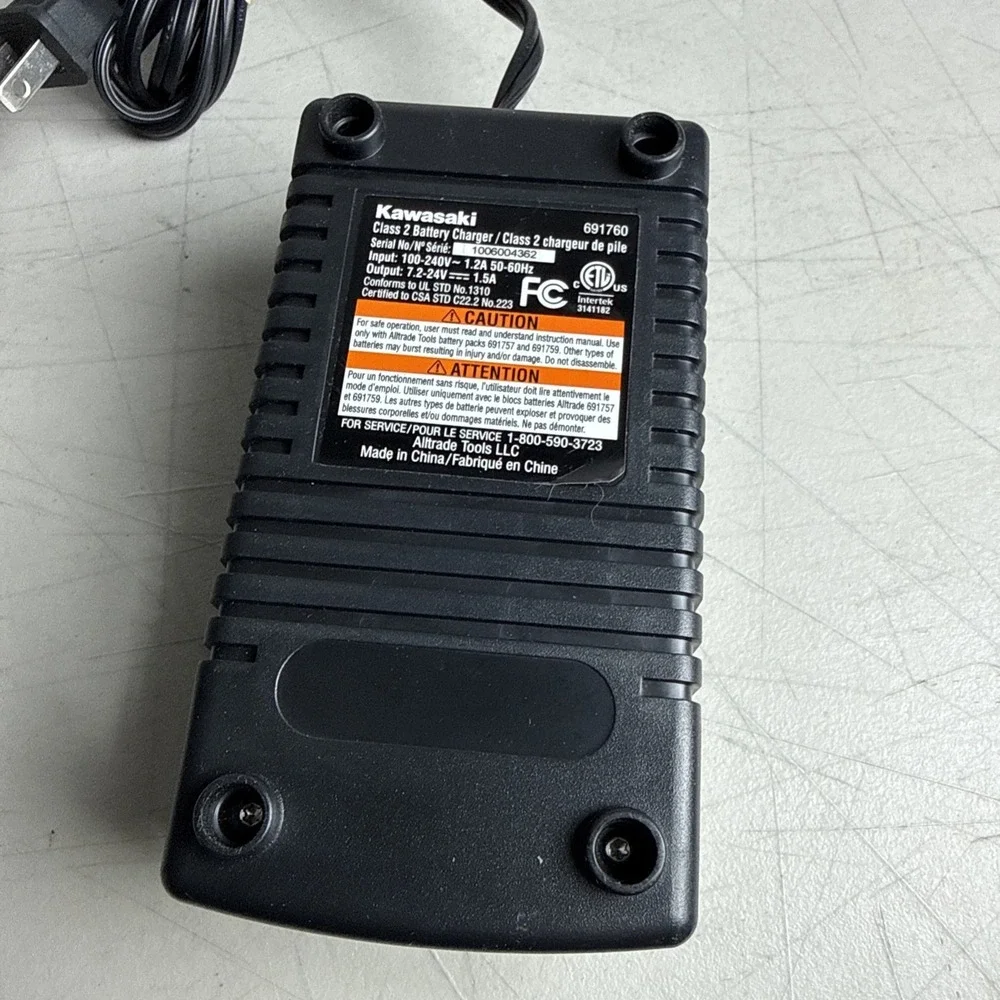 Kawasaki 691760 Class 2 Battery Charger 12-24V 1.5A Genuine OEM Tested